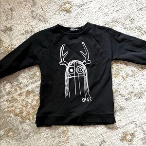 Lightly warn boys Rags to Raches crew neck sweater. Size 3-4t